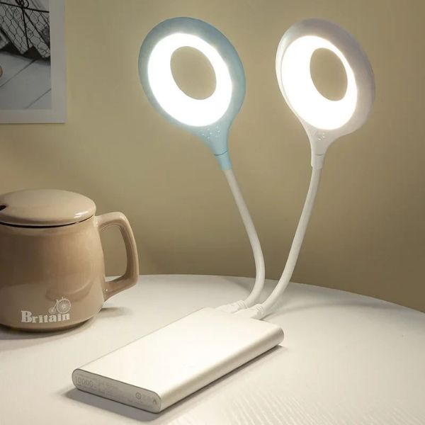 Lámpara portátil con enchufe USB directo para el hogar, luz de noche para dormitorio, mesita de noche, protección ocular, estudio para estudiantes, lectura disponible