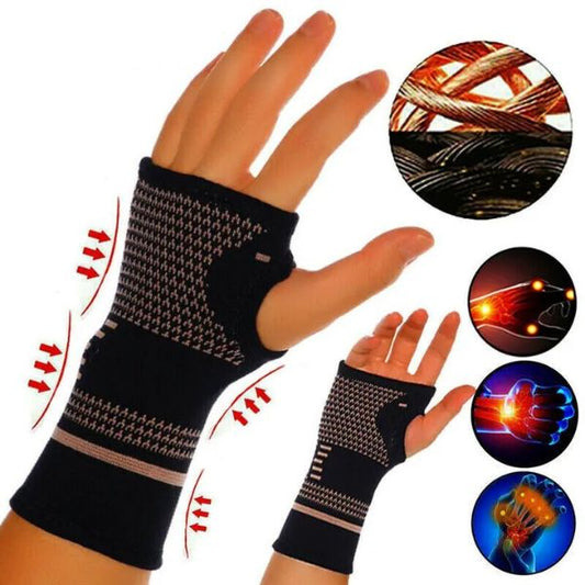 Muñequera de cobre para gimnasio, muñequera deportiva profesional, guantes de compresión de seguridad, Protector de muñeca, manga para artritis, brazalete de Palma